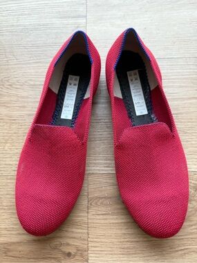 Rothy’s The Loafer in Red Knit Flats Rubber Sole Classic Preppy Women’s Size 9